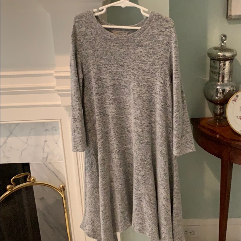 Girls sweater knit dress  symmetrical hem